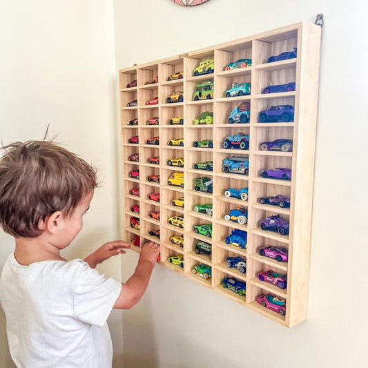 60 slots Matchbox & Hotwheel Display & Storage Unit- Solid Pine