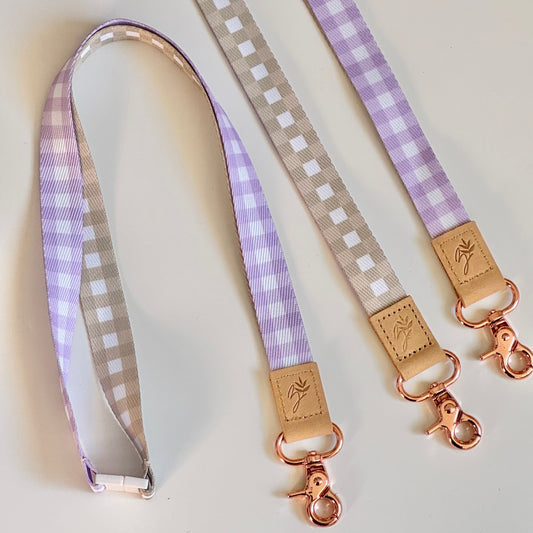 Gingham Fabric Lanyard