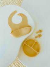 Load image into Gallery viewer, 4 Piece set - Bib, Plate and Baby Led Weaning Spoon and Fork
