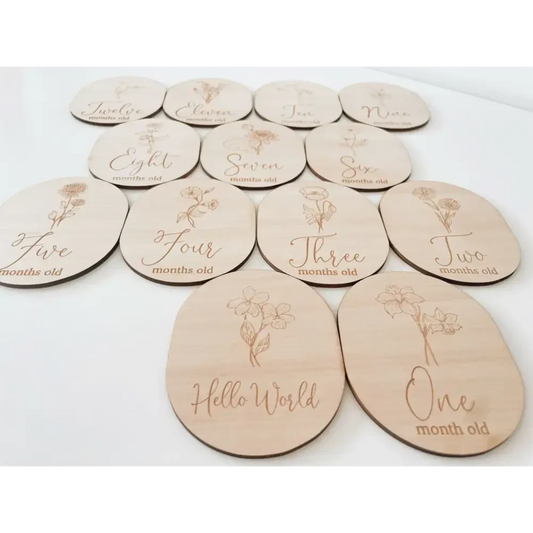 Birth Flower Milestone Set