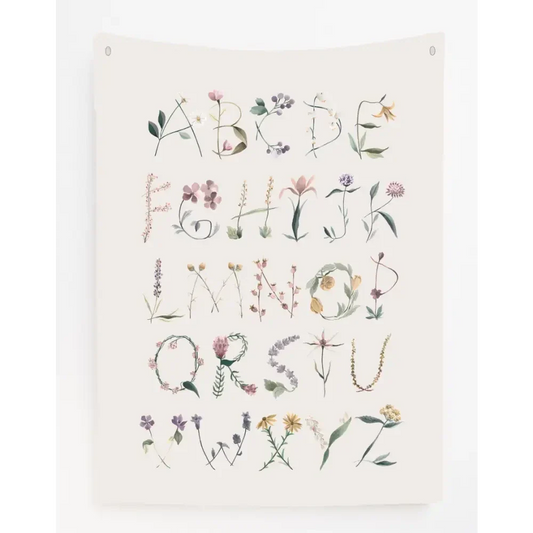 Floral Alphabet Canvas Wall Hang