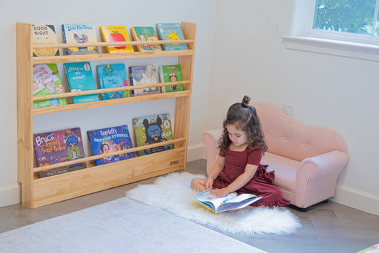 Front Facing Bookshelf with 3 Tier -  SolidWood