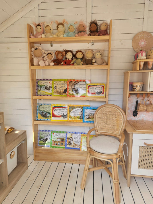 Space Saver 80cm Bookshelf with 5 Tier - Solid Wood